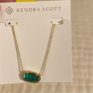 Kendra Scott New Elisa Green Necklace with original packaging and gift receipt